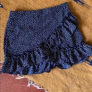TopShop polka dot ruffle mini skirt